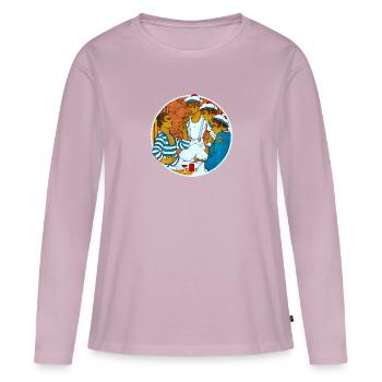 ON DIT - T-shirt manches longues Premium bio Femme - rose poudré - Devant - Julia (174cm)