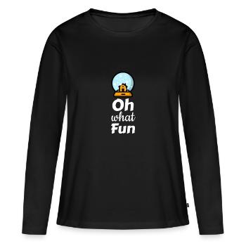 La boule à neige de Noël - T-shirt manches longues Premium bio Femme - noir - Devant - Julia (174cm)