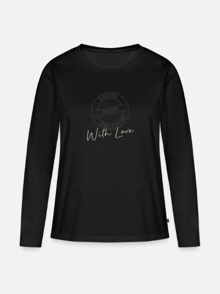 Mons mit Liebe - Frauen Premium Bio Langarmshirt - Schwarz