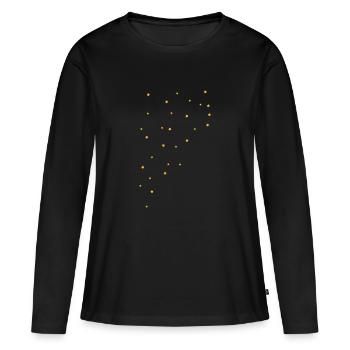 Star, en étoile - T-shirt manches longues Premium bio Femme - noir - Devant - Julia (174cm)