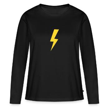 Flash - Women's Premium Organic Long Sleeve Shirt - black - Front - Julia (174cm)