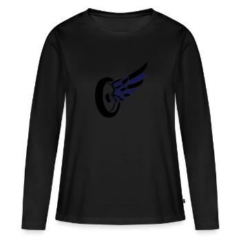 aile de roue - T-shirt manches longues Premium bio Femme - noir - Devant - Julia (174cm)