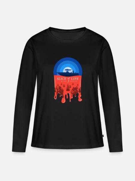 Slice of Life - Frauen Premium Bio Langarmshirt - Schwarz