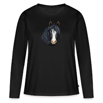 Cheval de Shire - T-shirt manches longues Premium bio Femme - noir - Devant - Julia (174cm)