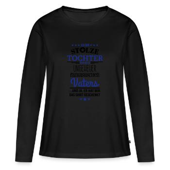 Ungeheuer fantastischer Vater - Tochter / Shirt - Frauen Premium Bio Langarmshirt - Schwarz - Vorne - Julia (174cm)