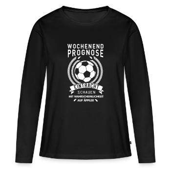 Fußball Frankfurt - Frauen Premium Bio Langarmshirt - Schwarz - Vorne - Julia (174cm)