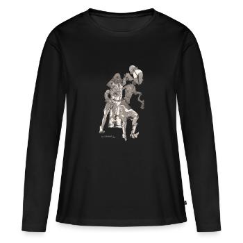 New Story - Frauen Premium Bio Langarmshirt - Schwarz - Vorne - Julia (174cm)