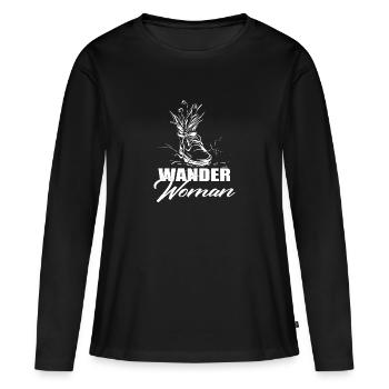 wander - Women's Premium Organic Long Sleeve Shirt - black - Front - Julia (174cm)