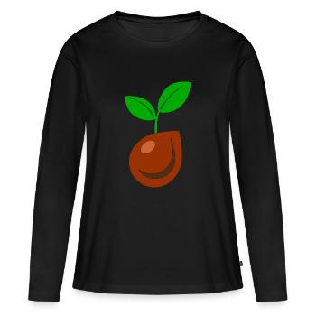Graines de plantes - T-shirt manches longues Premium bio Femme - noir - Devant - Julia (174cm)