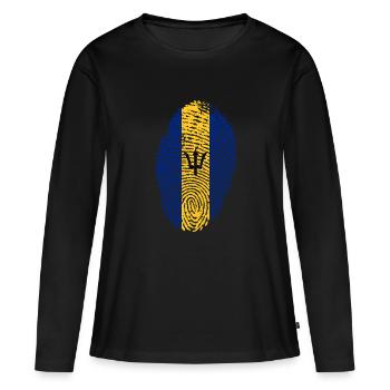 Barbade - T-shirt manches longues Premium bio Femme - noir - Devant - Julia (174cm)