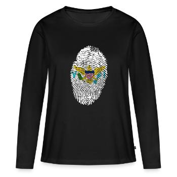 Îles Vierges - T-shirt manches longues Premium bio Femme - noir - Devant - Julia (174cm)