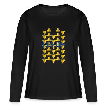 Leeds - T-shirt manches longues Premium bio Femme - noir - Devant - Julia (174cm)