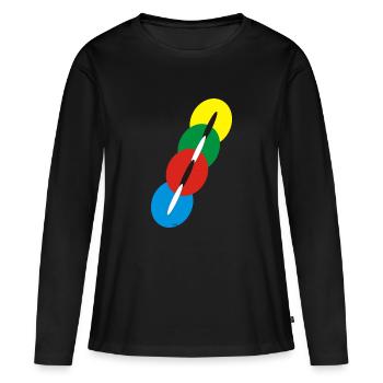 Channel 1 large - Women's Premium Organic Long Sleeve Shirt - black - Front - Julia (174cm)