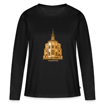 Traunstein Stadtpfarrkirche Chiemgau Oberbayern - Frauen Premium Bio Langarmshirt - Schwarz - Vorne - Julia (174cm)