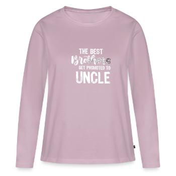Les meilleurs frères sont promus au rang d’oncle drôle - T-shirt manches longues Premium bio Femme - rose poudré - Devant - Julia (174cm)