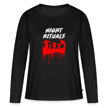 Rituels Nocturnes Halloween - T-shirt manches longues Premium bio Femme - noir - Devant - Julia (174cm)