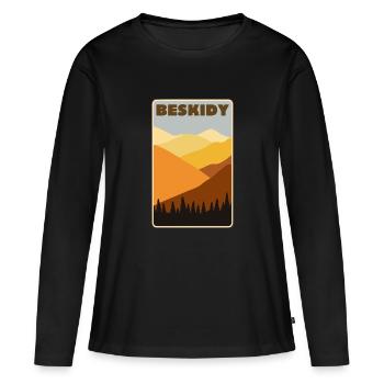 Beskides Pologne - T-shirt manches longues Premium bio Femme - noir - Devant - Julia (174cm)