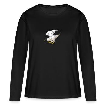 Faucon pèlerin saisit - T-shirt manches longues Premium bio Femme - noir - Devant - Julia (174cm)