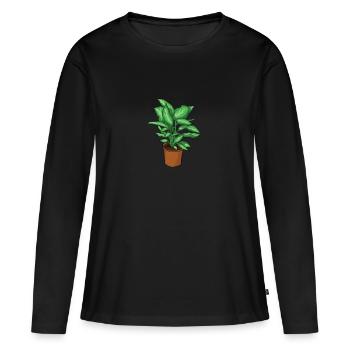 Potted plant - Women's Premium Organic Long Sleeve Shirt - black - Front - Julia (174cm)