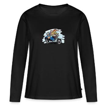 cheeky girl sidecar - Frauen Premium Bio Langarmshirt - Schwarz - Vorne - Julia (174cm)