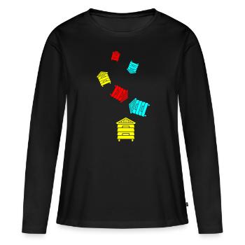 Honig Imker - Frauen Premium Bio Langarmshirt - Schwarz - Vorne - Julia (174cm)
