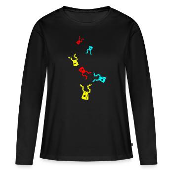 Icône d’icône de badge - T-shirt manches longues Premium bio Femme - noir - Devant - Julia (174cm)