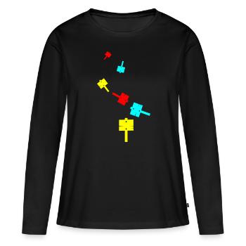 Icône de signalisation - T-shirt manches longues Premium bio Femme - noir - Devant - Julia (174cm)