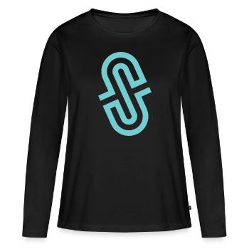 S Marque de vêtements - T-shirt manches longues Premium bio Femme - noir - Devant - Julia (174cm)