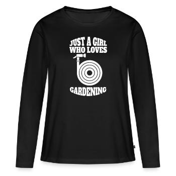 Cadeau de jardin de verger de jardinier de jardinier amateur - T-shirt manches longues Premium bio Femme - noir - Devant - Julia (174cm)