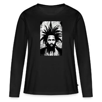 Rastafari - T-shirt manches longues Premium bio Femme - noir - Devant - Julia (174cm)