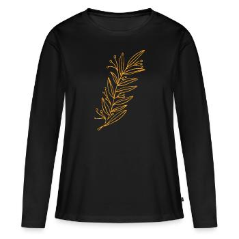 Flower Flower Plant - Women's Premium Organic Long Sleeve Shirt - black - Front - Julia (174cm)