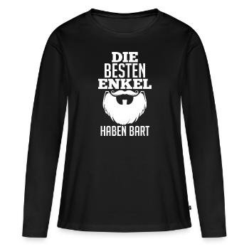 Enkel - Frauen Premium Bio Langarmshirt - Schwarz - Vorne - Julia (174cm)