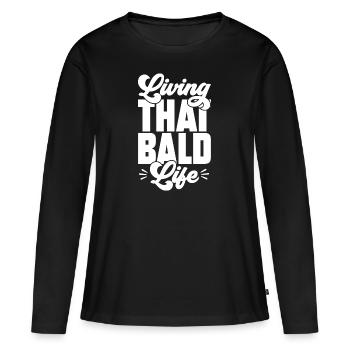Bald Head Baldness Beard Bald Head - Women's Premium Organic Long Sleeve Shirt - black - Front - Julia (174cm)