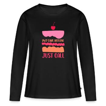 Cake Hotline Just Call Pasty Baking Cake Artist - Women's Premium Organic Long Sleeve Shirt - black - Front - Julia (174cm)