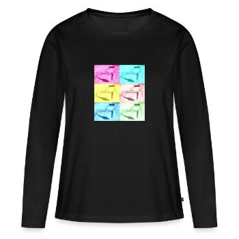 Breaker colour - Frauen Premium Bio Langarmshirt - Schwarz - Vorne - Julia (174cm)