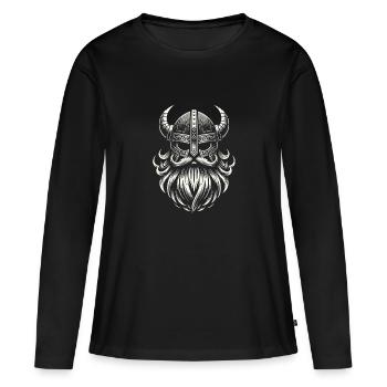 Tapferkeit der Wikinger - Frauen Premium Bio Langarmshirt - Schwarz - Vorne - Julia (174cm)