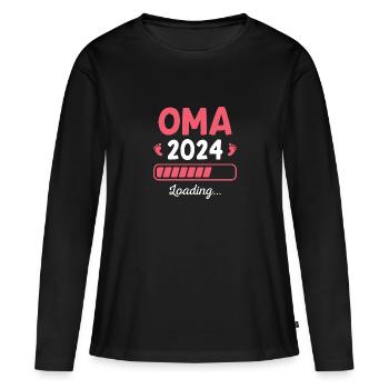 Werdende Oma 2024 Schwangerschaftsankündigung - Frauen Premium Bio Langarmshirt - Schwarz - Vorne - Julia (174cm)