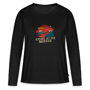 Retro Crawfish Bil Come At Me Breaux Seafood - T-shirt manches longues Premium bio Femme - noir - Devant - Julia (174cm)