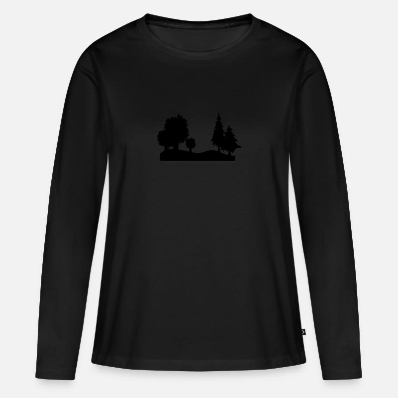 Baumgruppe - Frauen Premium Bio Langarmshirt - Schwarz