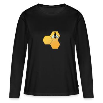 Abeille Save the Bees Miel Sauvez l’environnement des abeilles - T-shirt manches longues Premium bio Femme - noir - Devant - Julia (174cm)