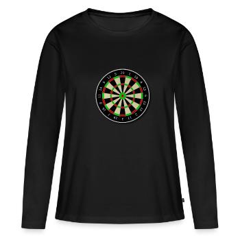 Dartscheibe - Frauen Premium Bio Langarmshirt - Schwarz - Vorne - Julia (174cm)
