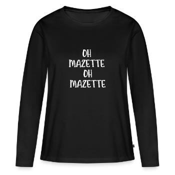 oh mazette oh mazette - T-shirt manches longues Premium bio Femme - noir - Devant - Julia (174cm)