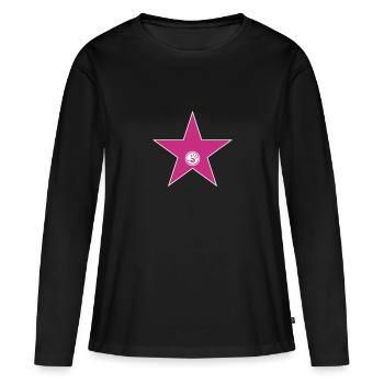 walk of fame + your name - Women's Premium Organic Long Sleeve Shirt - black - Front - Julia (174cm)