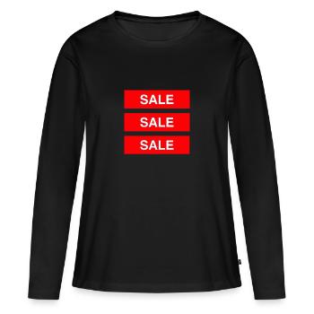 Vente Vente Vente - Coloré - T-shirt manches longues Premium bio Femme - noir - Devant - Julia (174cm)