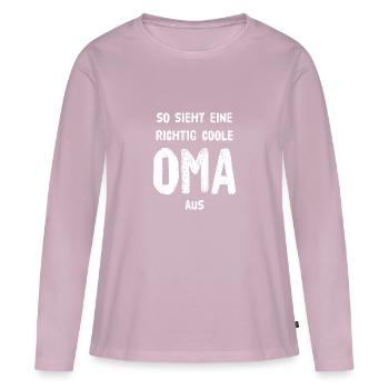 Really cool OMA! - Women's Premium Organic Long Sleeve Shirt - dusky pink - Front - Julia (174cm)