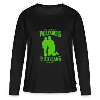 Cadeau pour les fans de football de Hambourg - T-shirt manches longues Premium bio Femme - noir - Devant - Julia (174cm)
