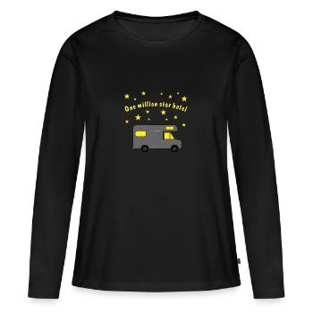 one million star hotel - T-shirt manches longues Premium bio Femme - noir - Devant - Julia (174cm)