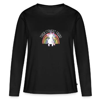 Token Straight Friend LGBTQ Ally Gay Pride - Women's Premium Organic Long Sleeve Shirt - black - Front - Julia (174cm)