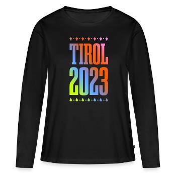 Tyrol 2023 - T-shirt manches longues Premium bio Femme - noir - Devant - Julia (174cm)