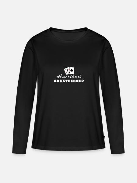 Hurrikan Angstgegner - Frauen Premium Bio Langarmshirt - Schwarz